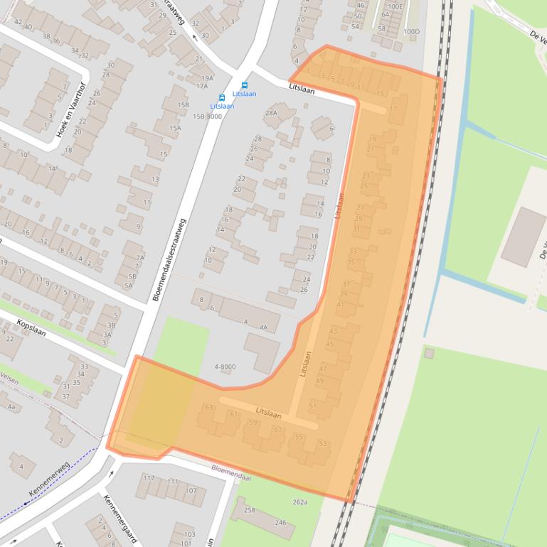 Kaart van postcodegebied 2082GW.