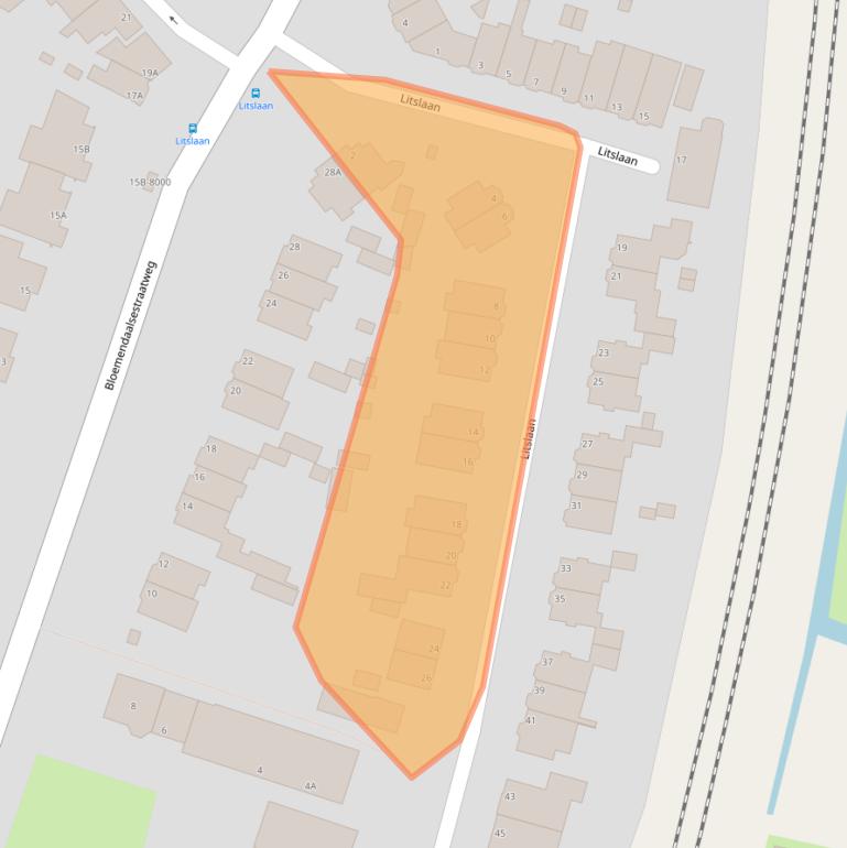 Kaart van postcodegebied 2082GX.