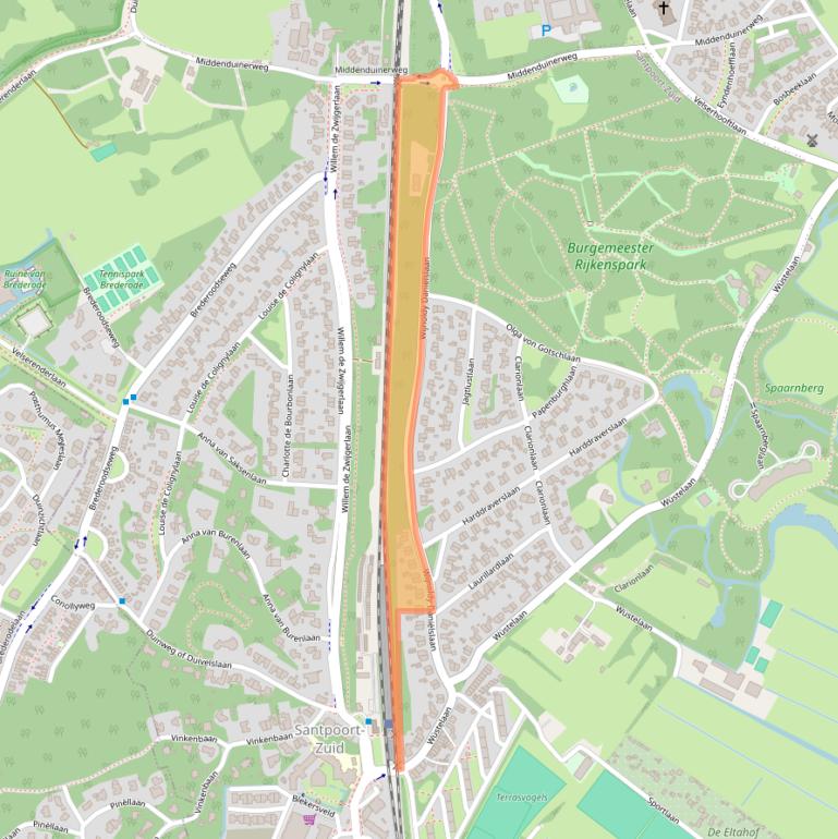 Kaart van postcodegebied 2082HB.