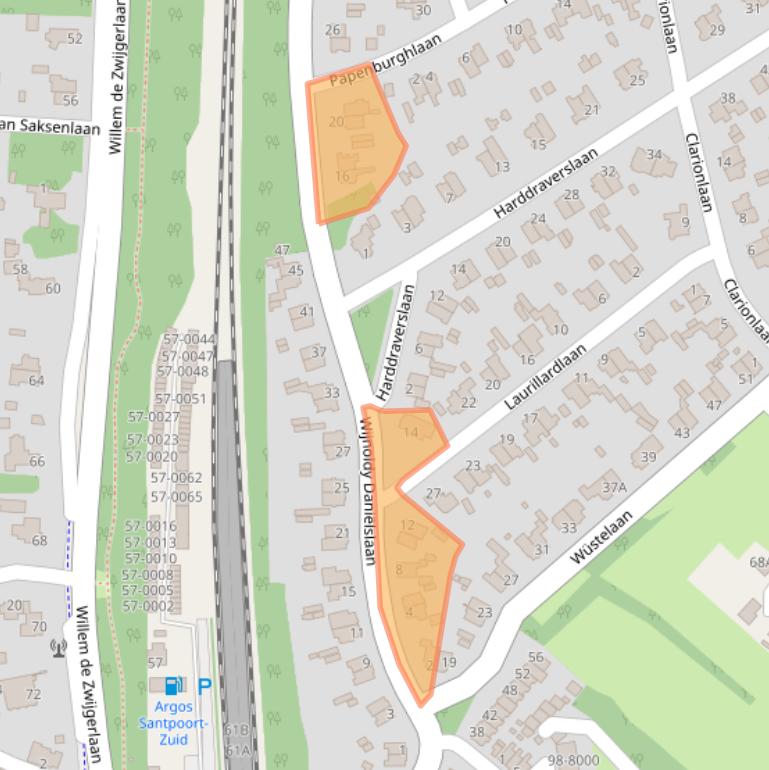 Kaart van postcodegebied 2082HC.