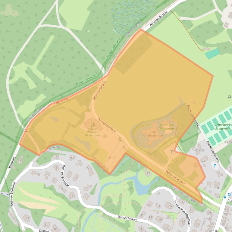 Kaart van postcodegebied 2082LA.