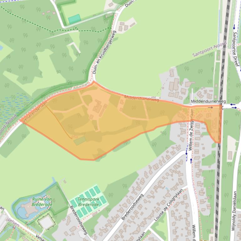 Kaart van postcodegebied 2082LC.