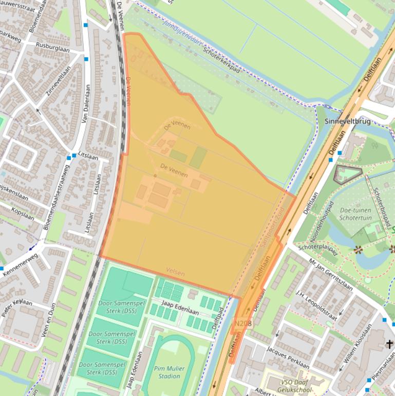 Kaart van postcodegebied 2082VS.