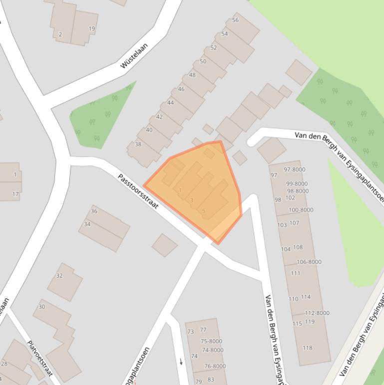 Kaart van postcodegebied 2082XA.