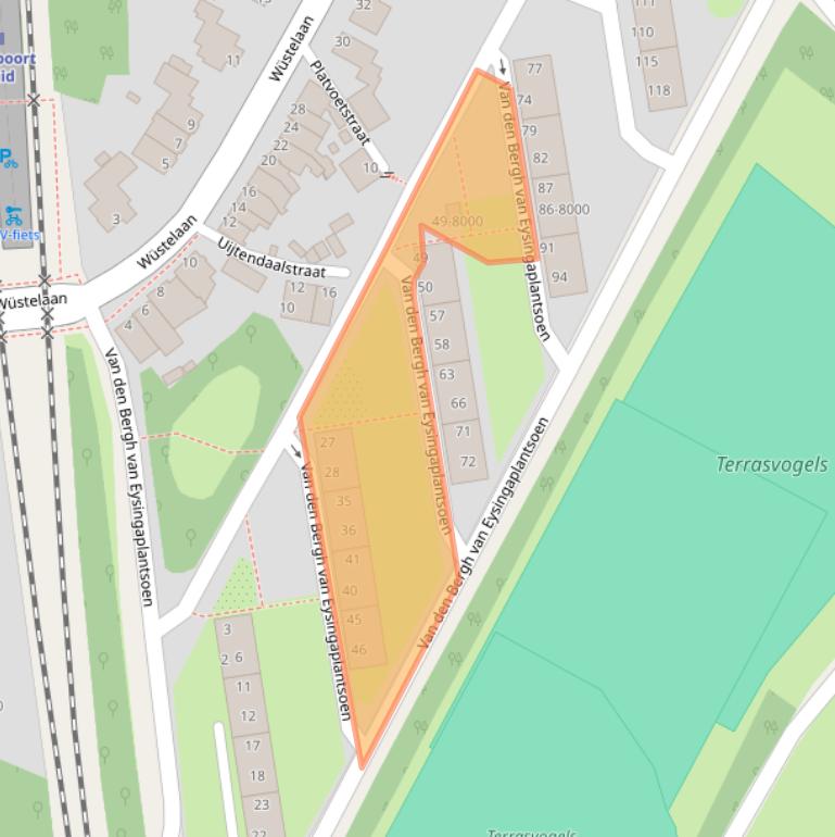 Kaart van postcodegebied 2082XC.