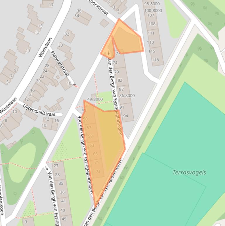 Kaart van postcodegebied 2082XD.