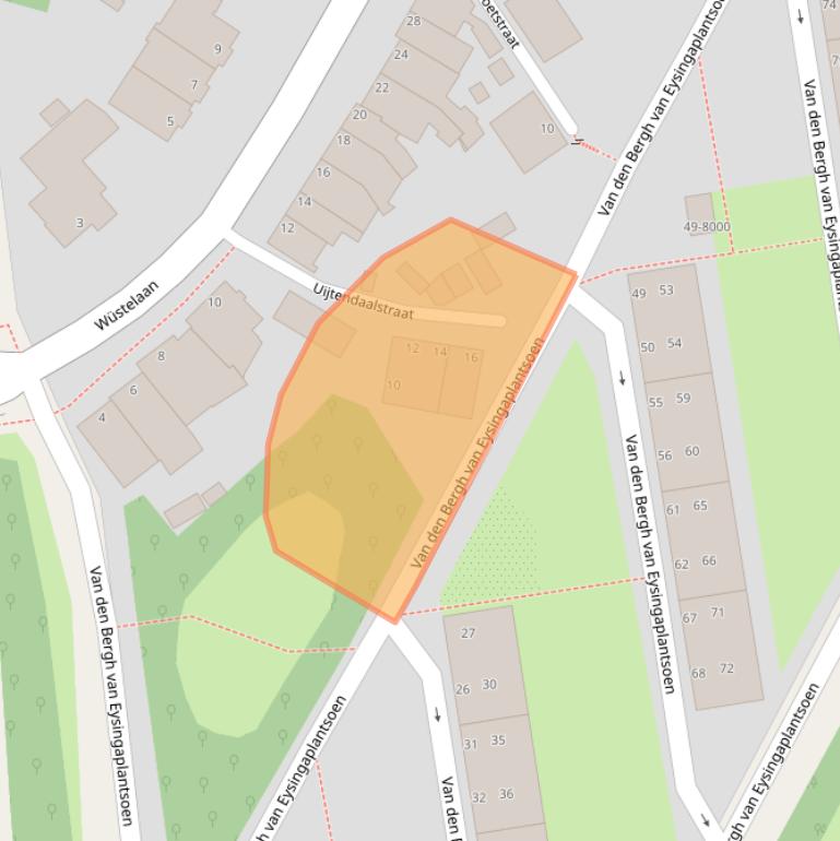Kaart van postcodegebied 2082XL.