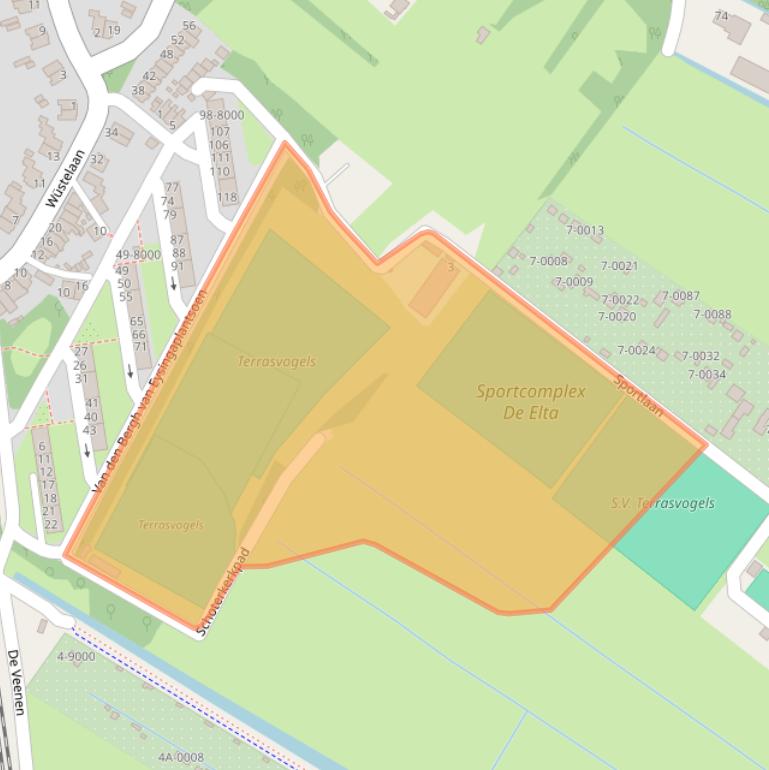 Kaart van postcodegebied 2082XM.