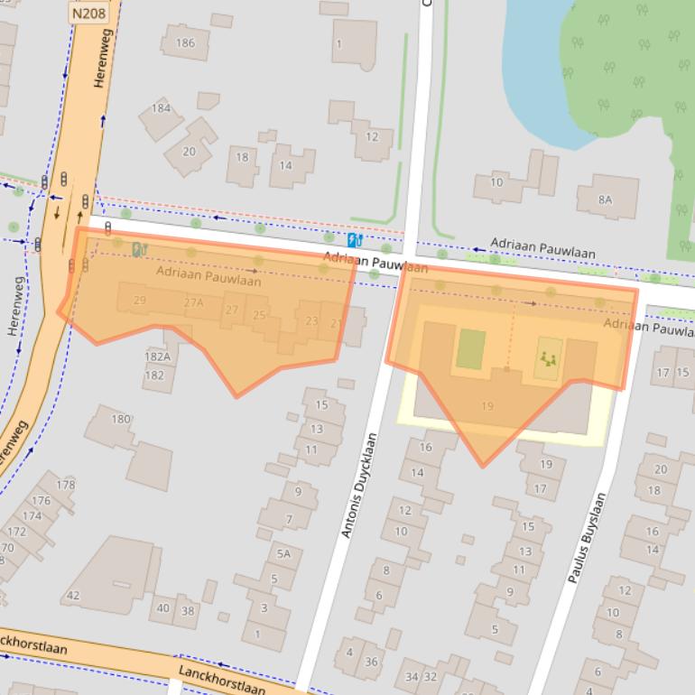 Kaart van postcodegebied 2101AJ.