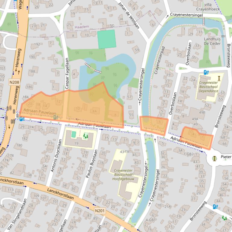 Kaart van postcodegebied 2101AK.