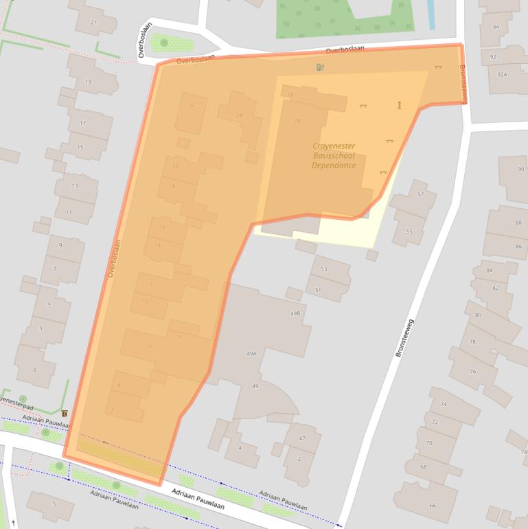 Kaart van postcodegebied 2101AM.