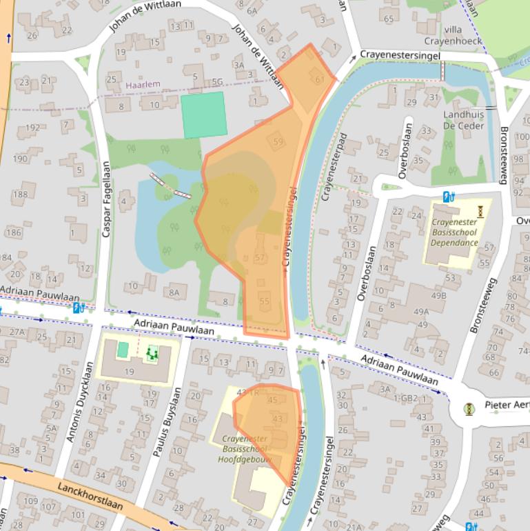 Kaart van postcodegebied 2101AP.