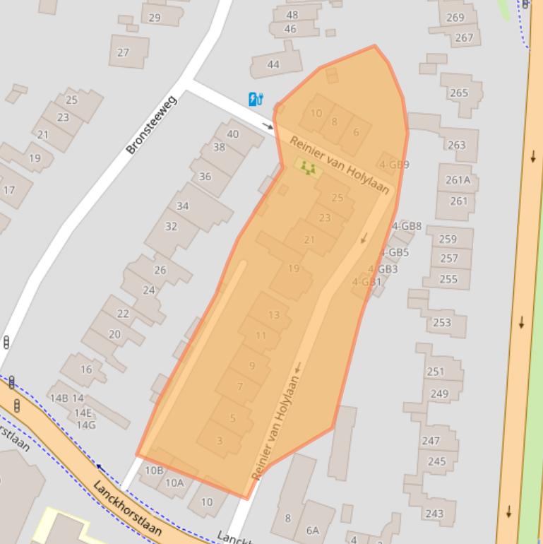 Kaart van postcodegebied 2101AX.