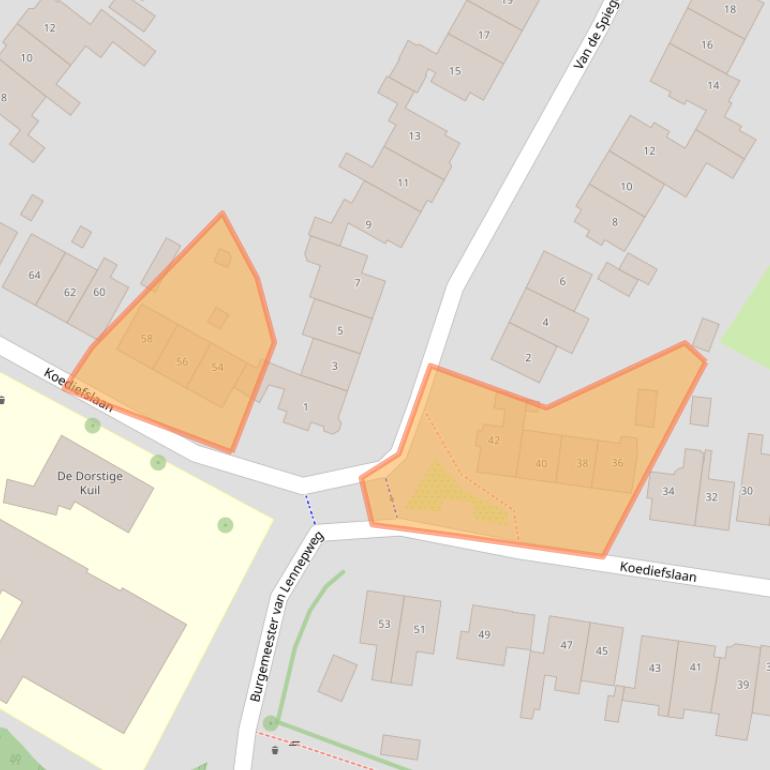 Kaart van postcodegebied 2101BW.