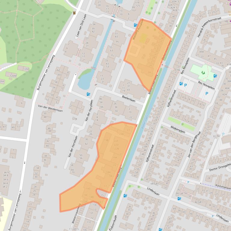 Kaart van postcodegebied 2101CB.