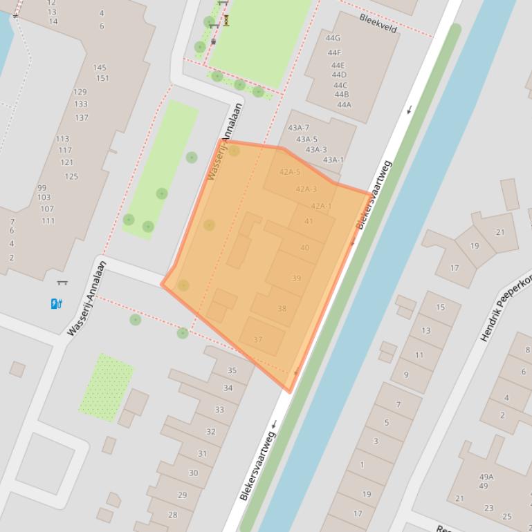 Kaart van postcodegebied 2101CC.