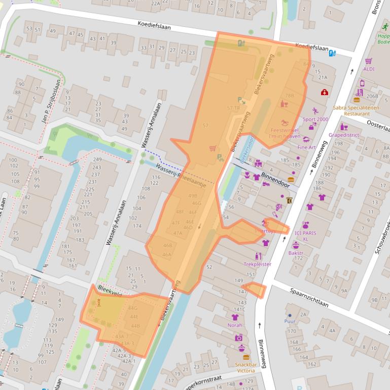 Kaart van postcodegebied 2101CD.