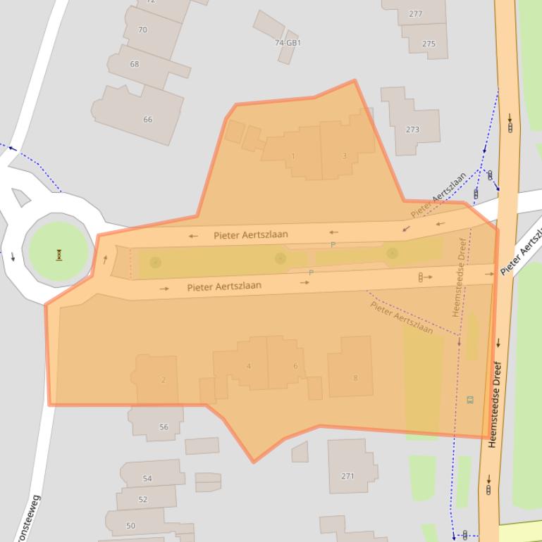 Kaart van postcodegebied 2101CG.