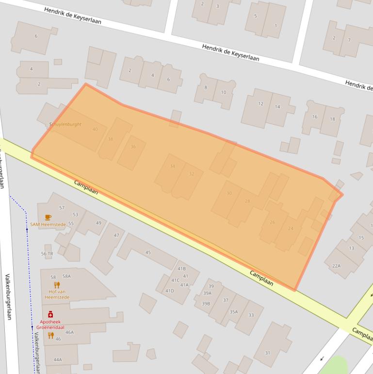 Kaart van postcodegebied 2101GX.