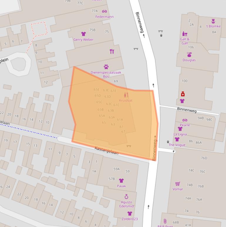 Kaart van postcodegebied 2101JC.