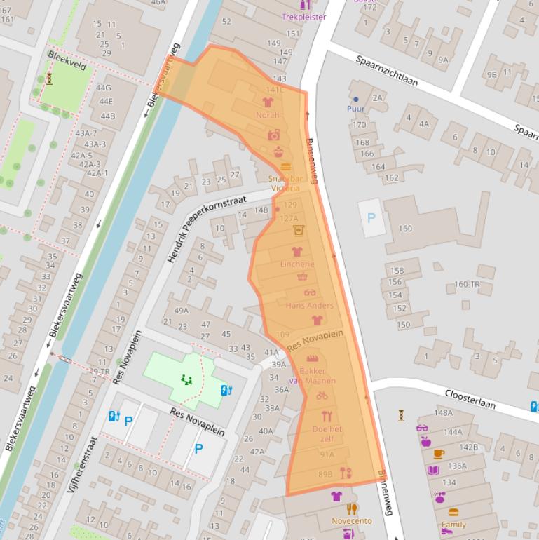 Kaart van postcodegebied 2101JE.