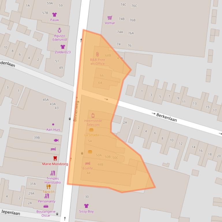 Kaart van postcodegebied 2101JL.