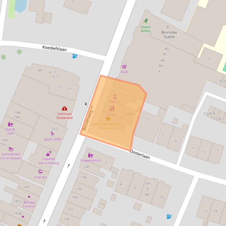 Kaart van postcodegebied 2101JT.