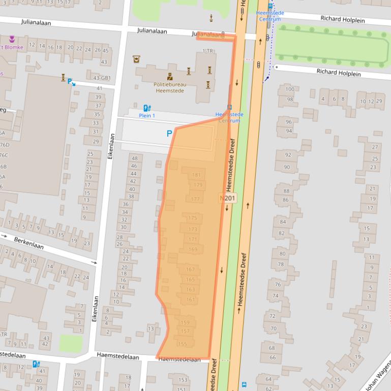 Kaart van postcodegebied 2101KD.