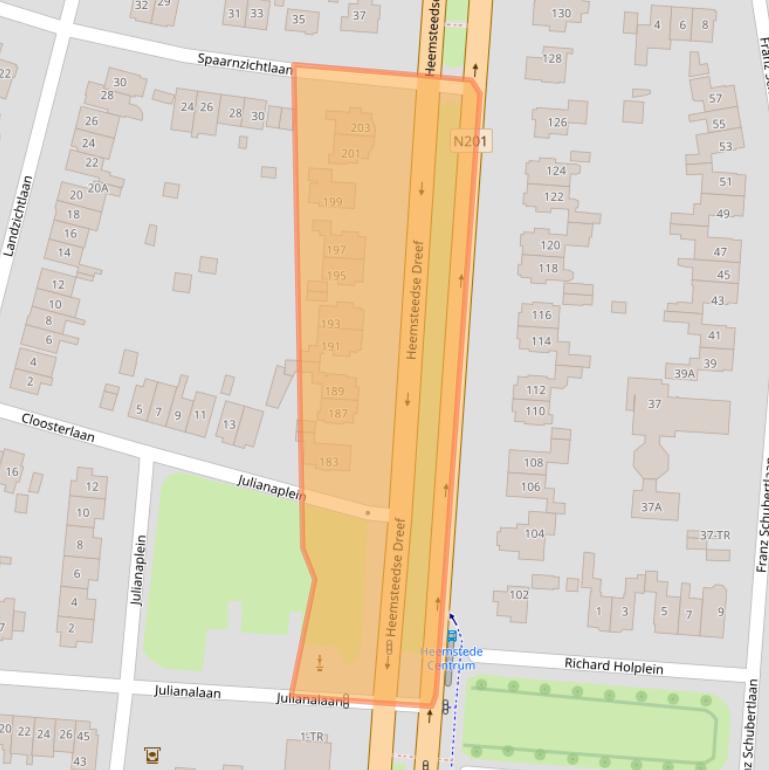 Kaart van postcodegebied 2101KE.