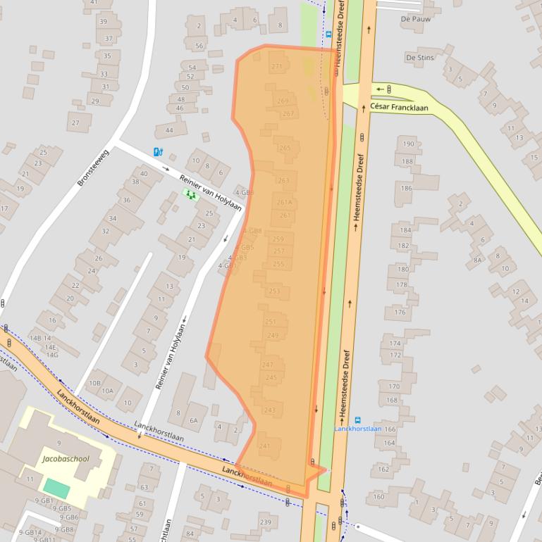 Kaart van postcodegebied 2101KH.