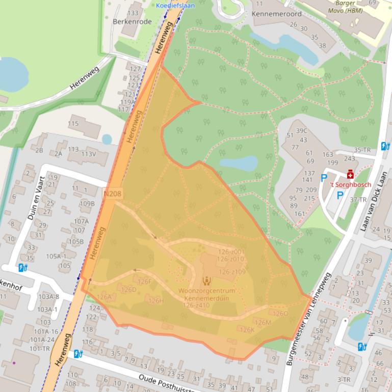 Kaart van postcodegebied 2101MS.