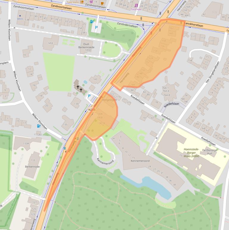 Kaart van postcodegebied 2101MT.