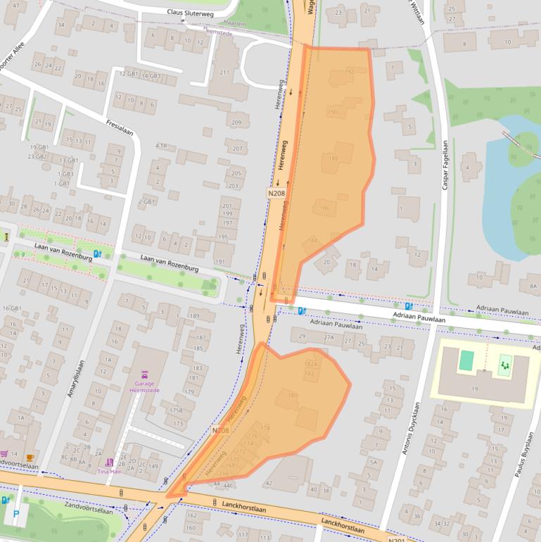 Kaart van postcodegebied 2101MV.