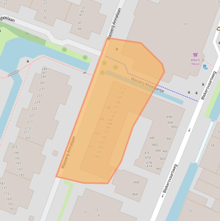 Kaart van postcodegebied 2101PJ.