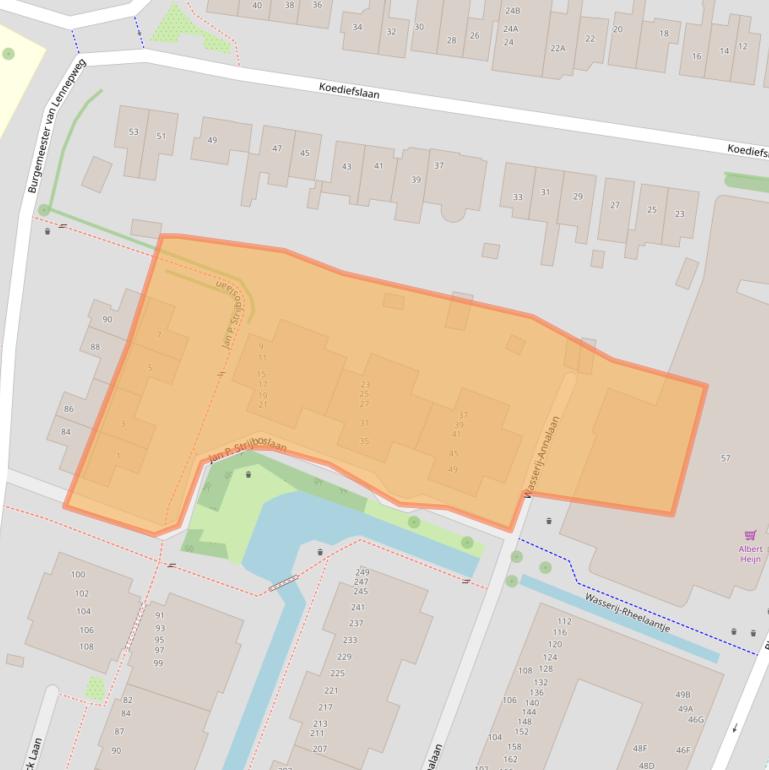 Kaart van postcodegebied 2101PL.