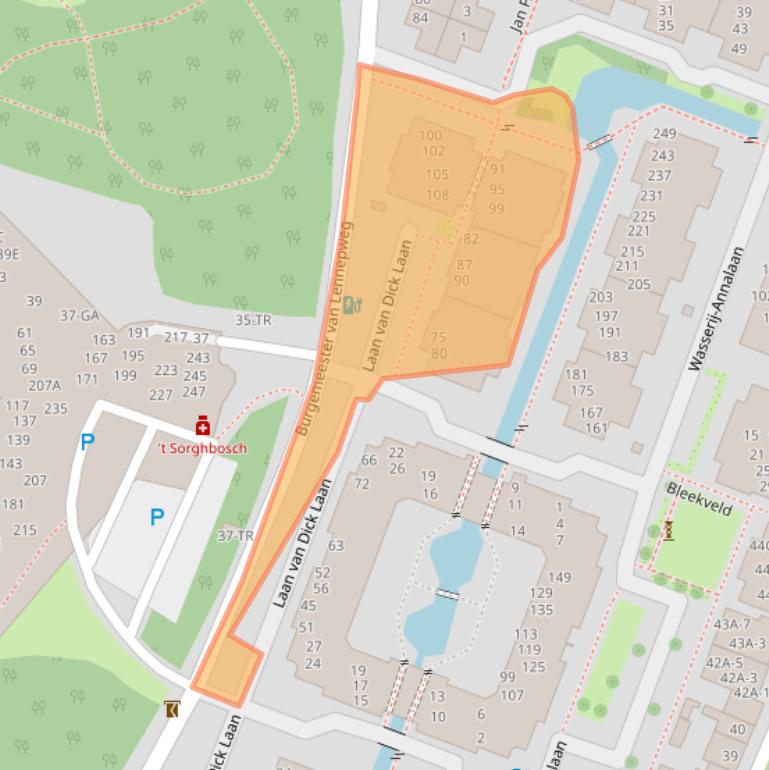 Kaart van postcodegebied 2101PP.