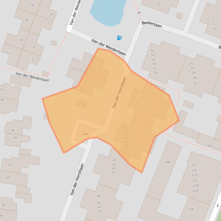 Kaart van postcodegebied 2101PV.