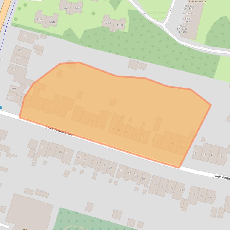 Kaart van postcodegebied 2101RA.