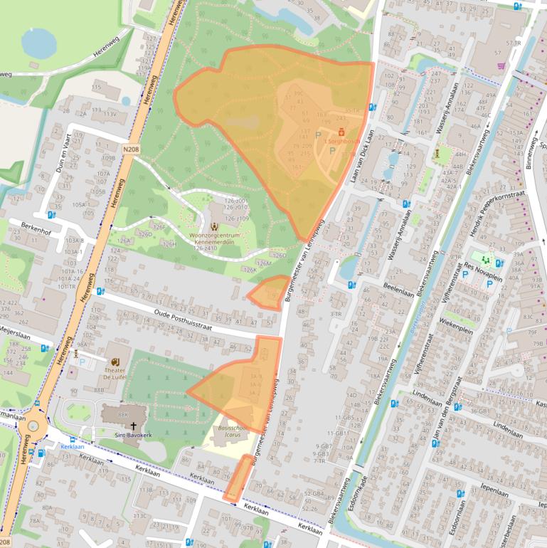 Kaart van postcodegebied 2101RE.