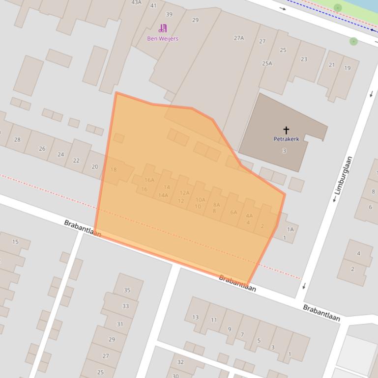 Kaart van postcodegebied 2101SE.