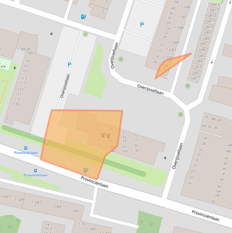 Kaart van postcodegebied 2101TA.