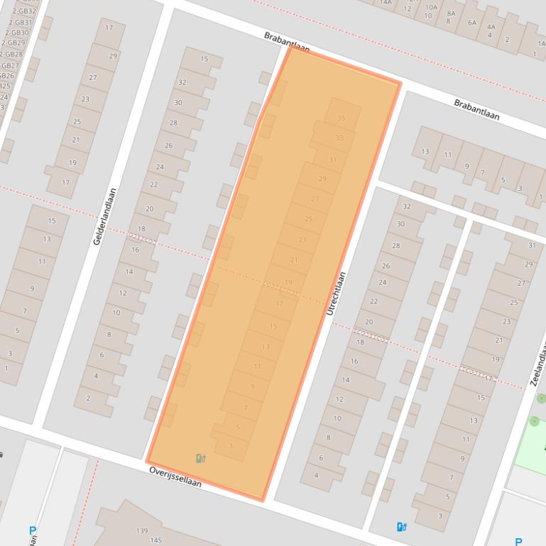 Kaart van postcodegebied 2101TS.