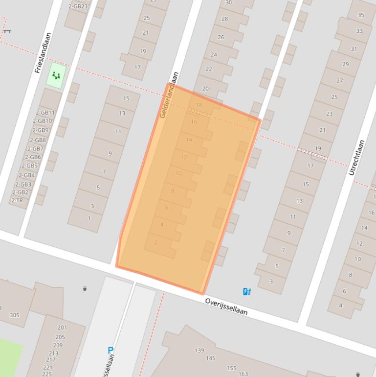 Kaart van postcodegebied 2101TW.