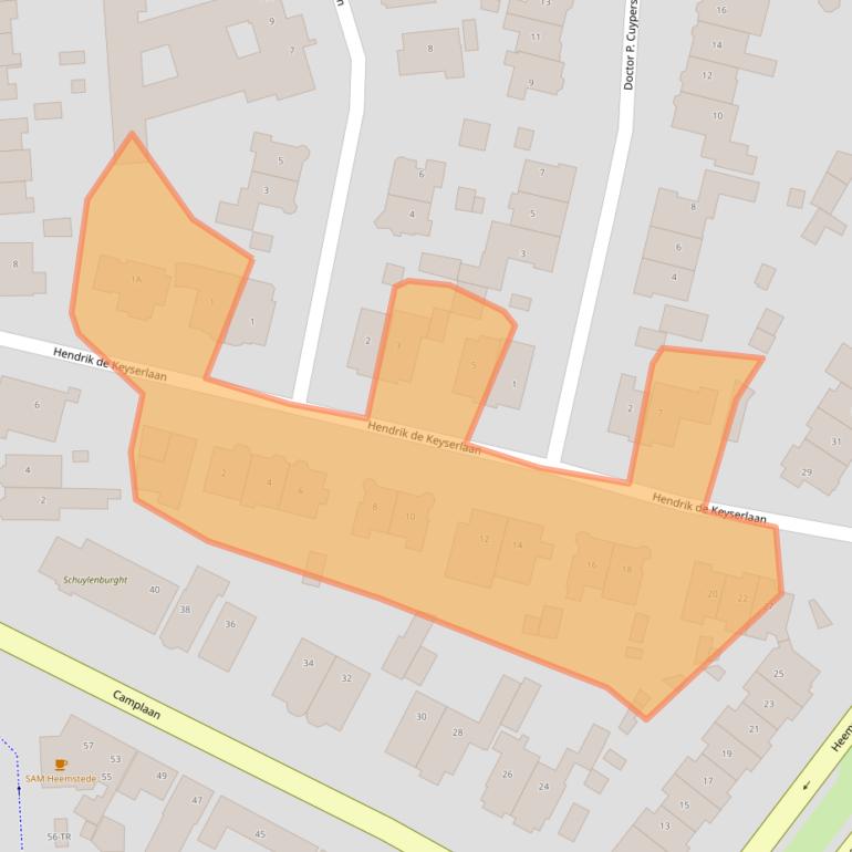 Kaart van postcodegebied 2101VA.