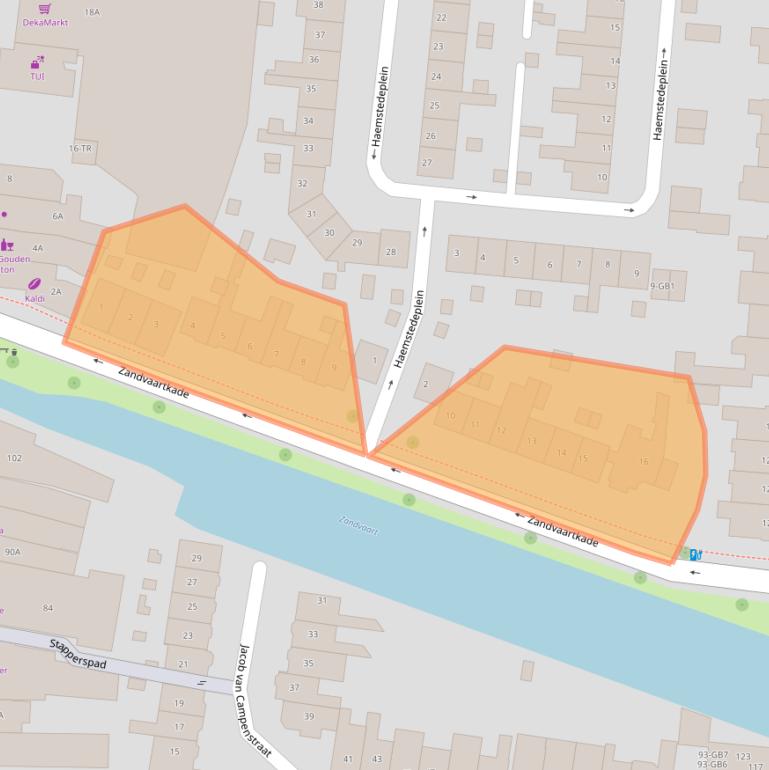 Kaart van postcodegebied 2101WB.