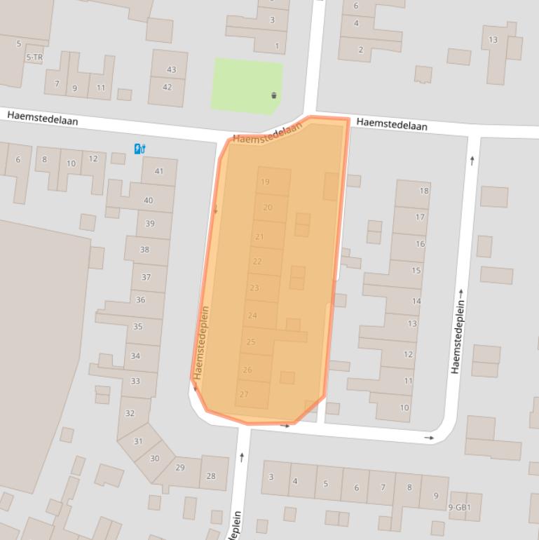 Kaart van postcodegebied 2101WD.