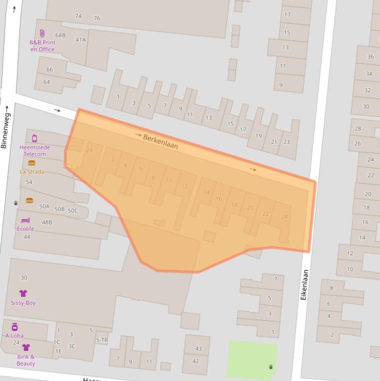 Kaart van postcodegebied 2101WL.