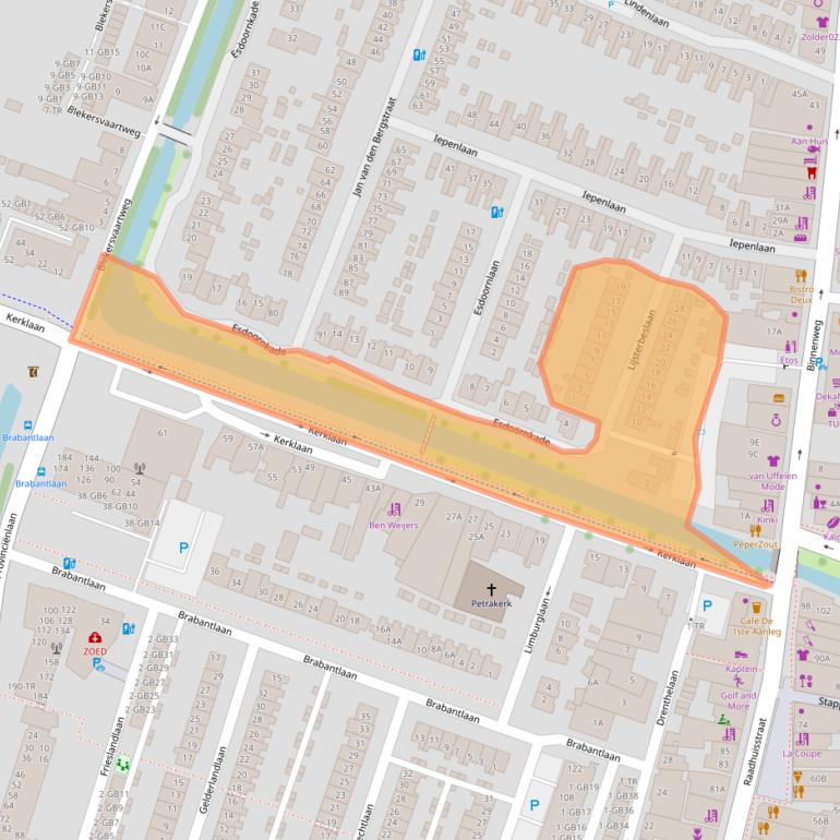 Kaart van postcodegebied 2101WR.
