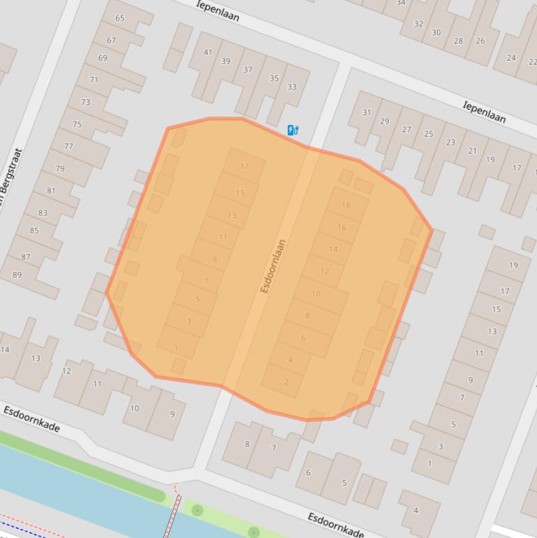 Kaart van postcodegebied 2101WS.