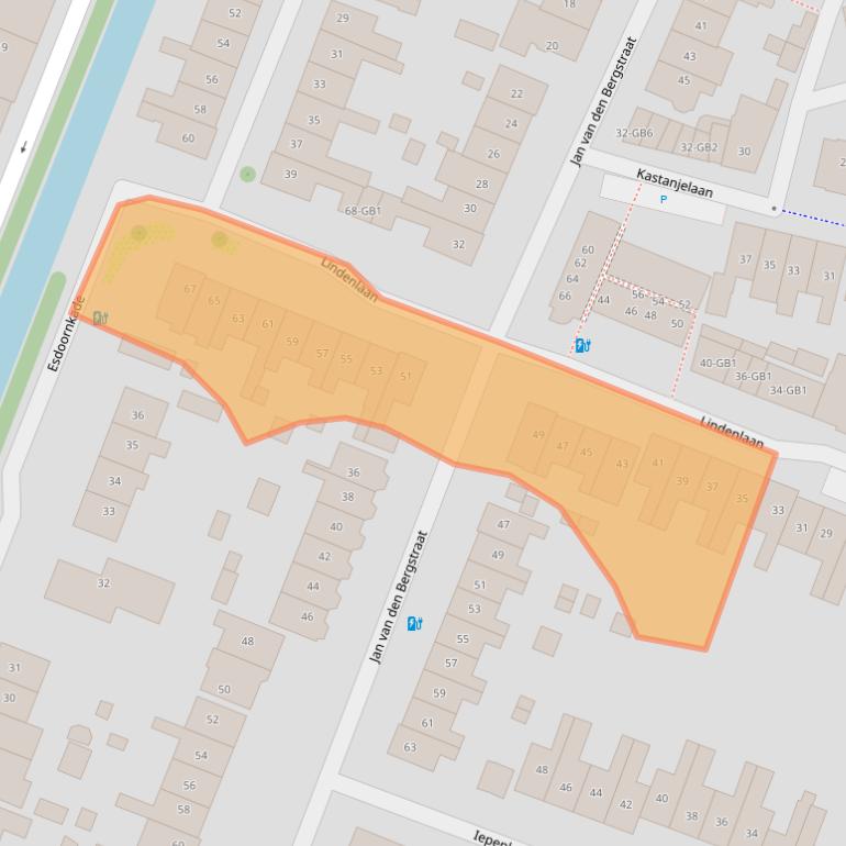 Kaart van postcodegebied 2101XG.